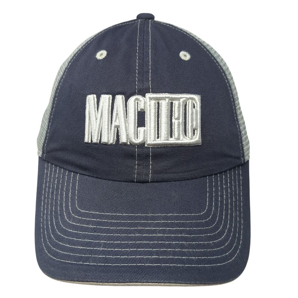 Mac Gregor Strapback Trucker Hat Blue One Size Adjustable Mesh Back Embroidered